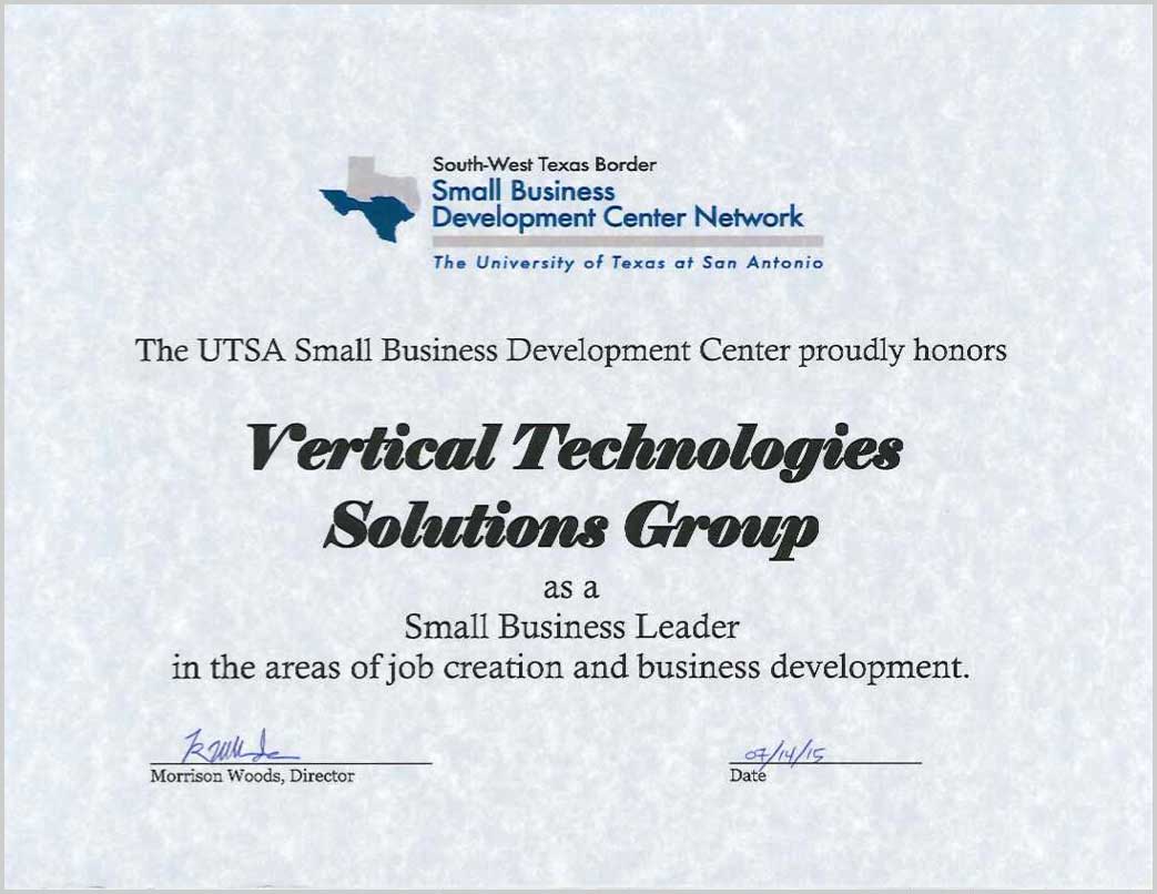 VerticalTechnologies_San_Antonio_Award_UTSA