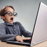young child screaming computer
